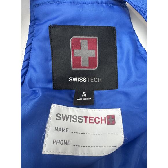 Swiss Tech Snow Ski Suit Bib Overalls Pants Blue Adjustable Waist Kids Medium 8 - Picture 11 of 12